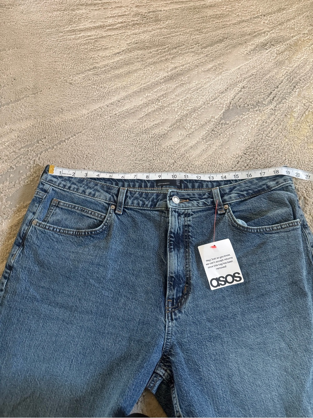ASOS Relaxed straight jeans crop high rise size 16 new - Picture 6 of 11